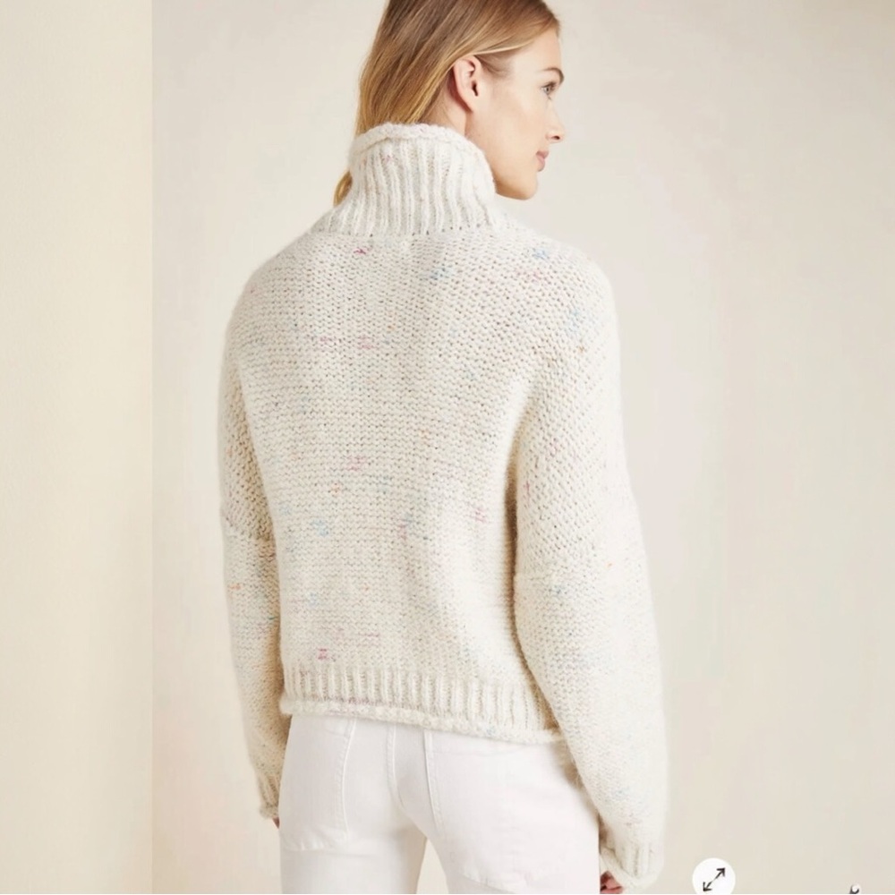 by Anthropologie Charlotte Confetti Alpaca Blend Turtleneck Sweater XL Knit